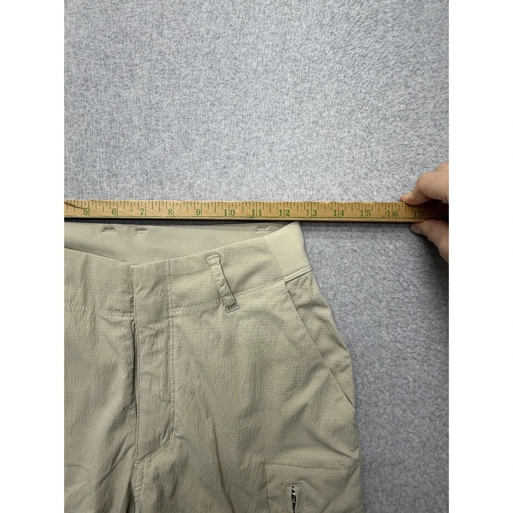 Athleta Trekkie Utility Cargo Pants Womens 0 Beige Hiking Travel Zip Pockets